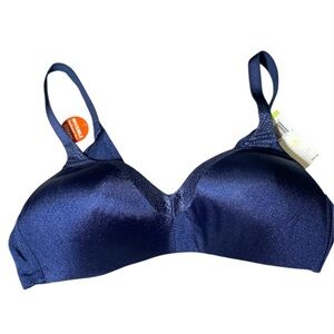 Playtex Secrets Amazing Shape Balconette Underwire Bra in dark blue.
